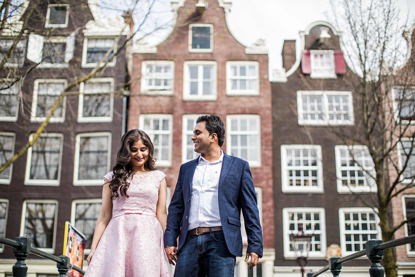 European prewedding shoot for an Indian couple in Amsterdam, Holland