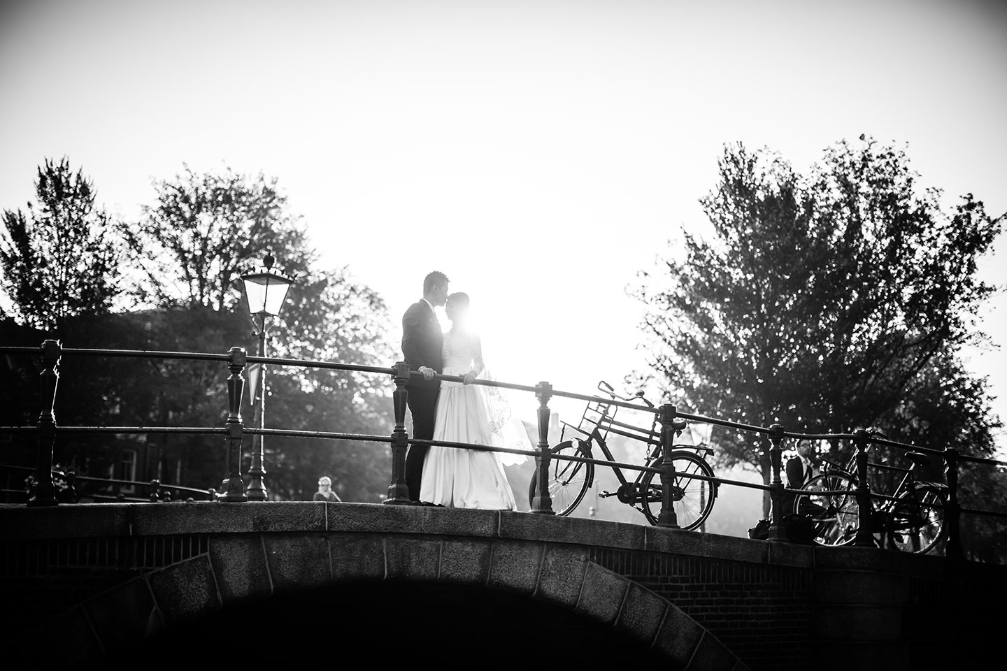 Sunset prewedding shoot in Amsterdam