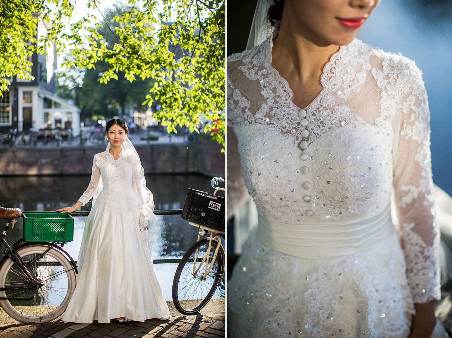 Bride during their wedding shoot in the Netherlands