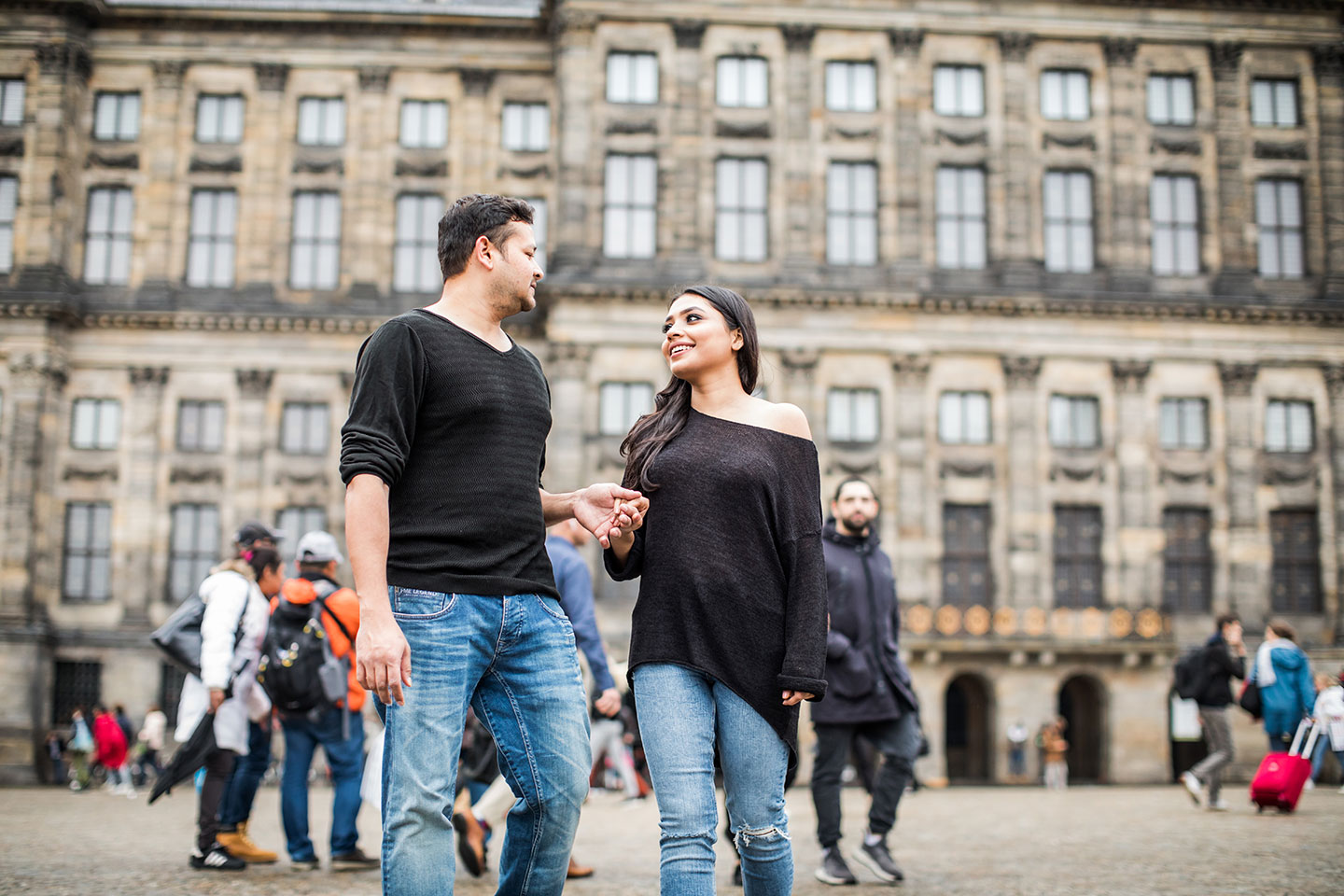 Amsterdam prewedding photoshoot of an Indian couple