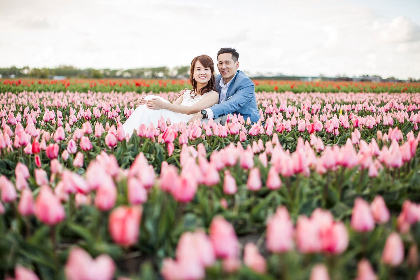 Engagement shoot in the tulip fields of the Netherlands