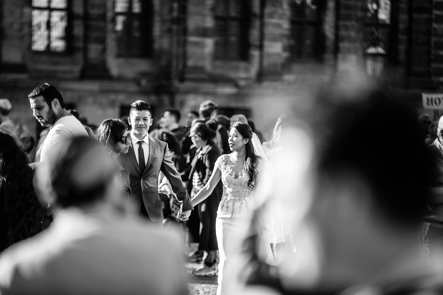Black and white prewedding in the Netherlands