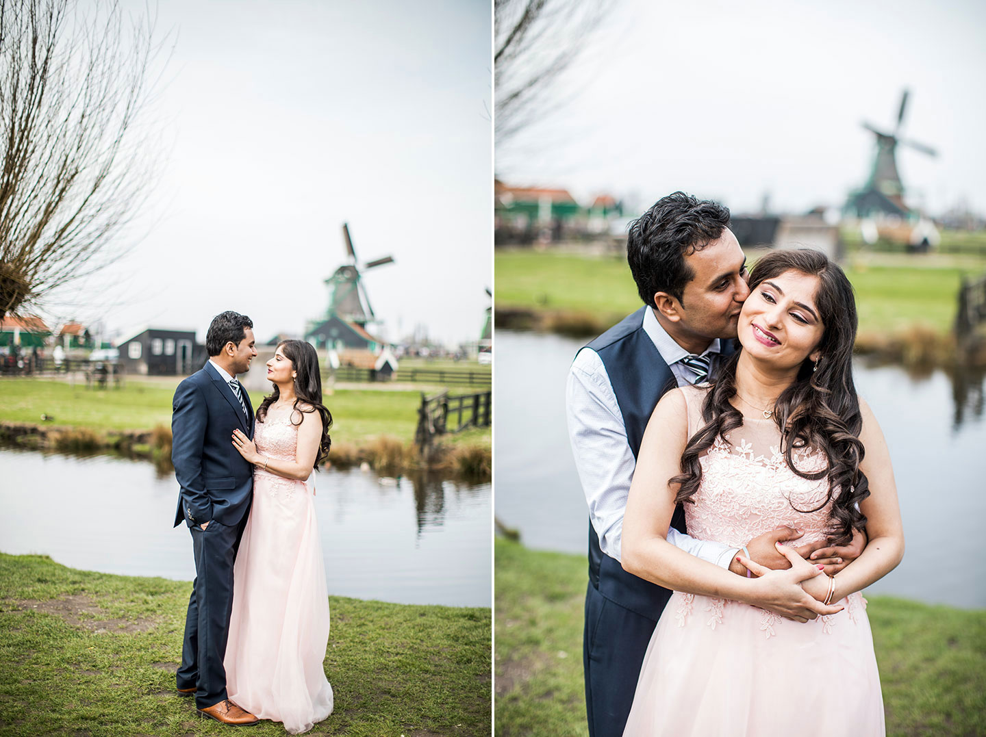Prewedding Indian couple Holland windmills