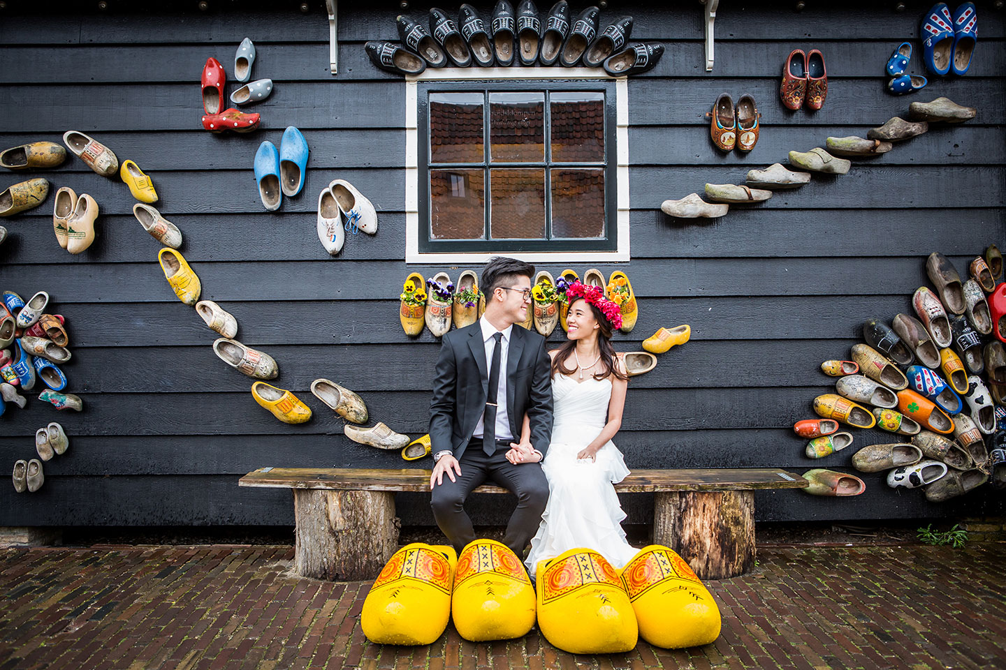 Netherlands photoshoot of an Asian pre-wedding couple