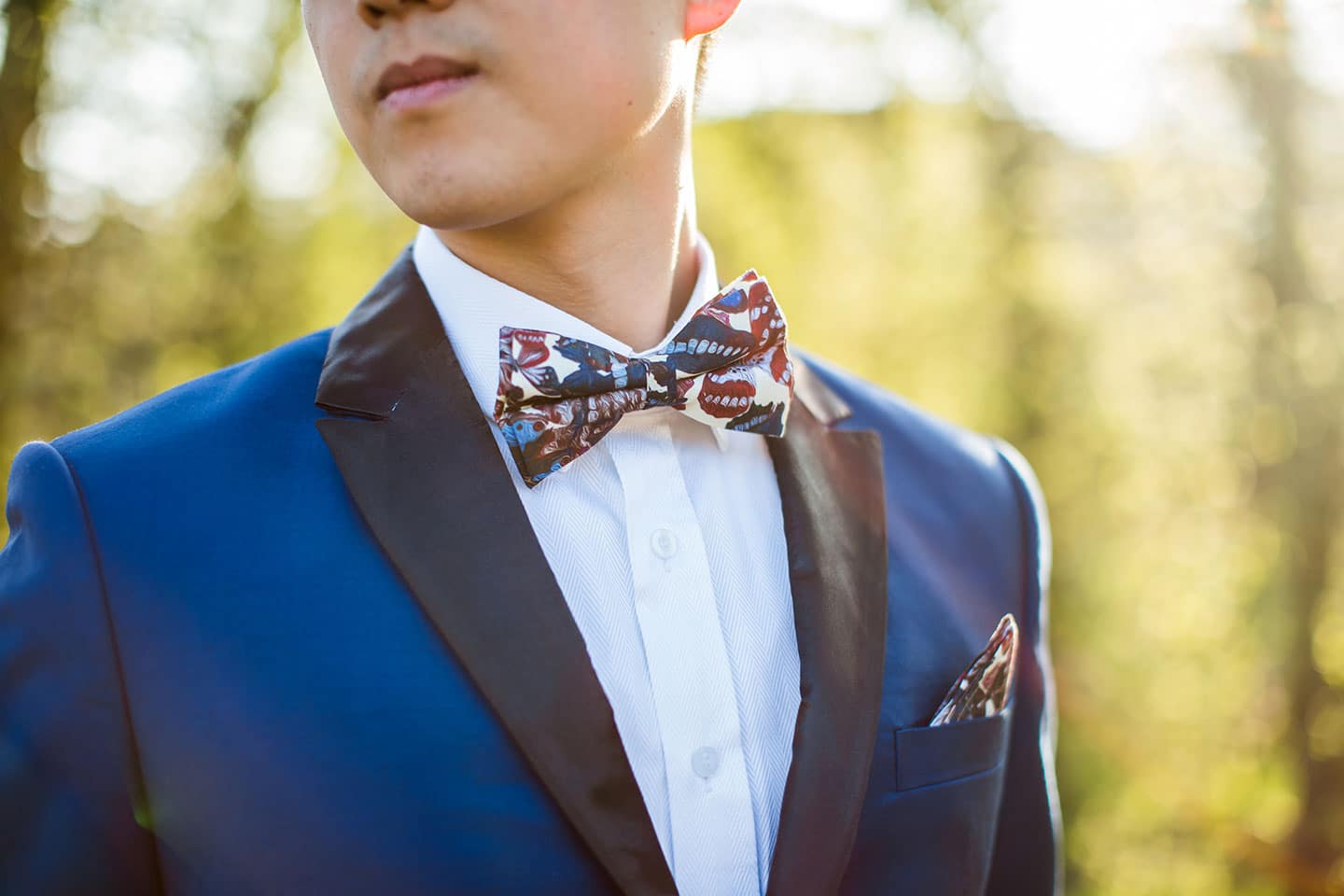 Bow tie wedding colorful