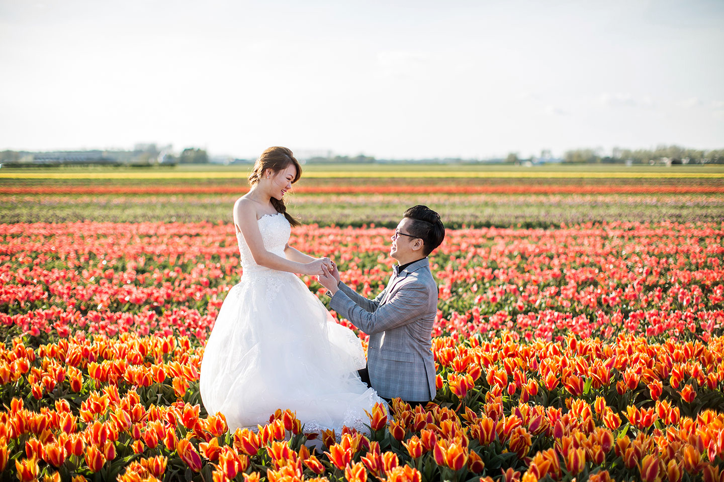 Flower gardens Keukenhof romantic pre-wedding