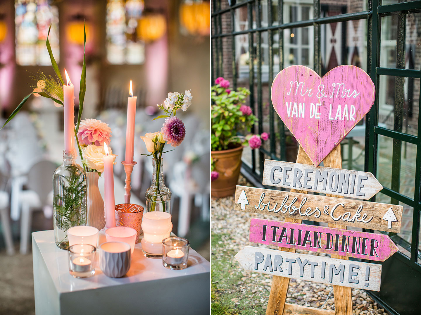 Decoratie bruiloft Klooster Bethlehem