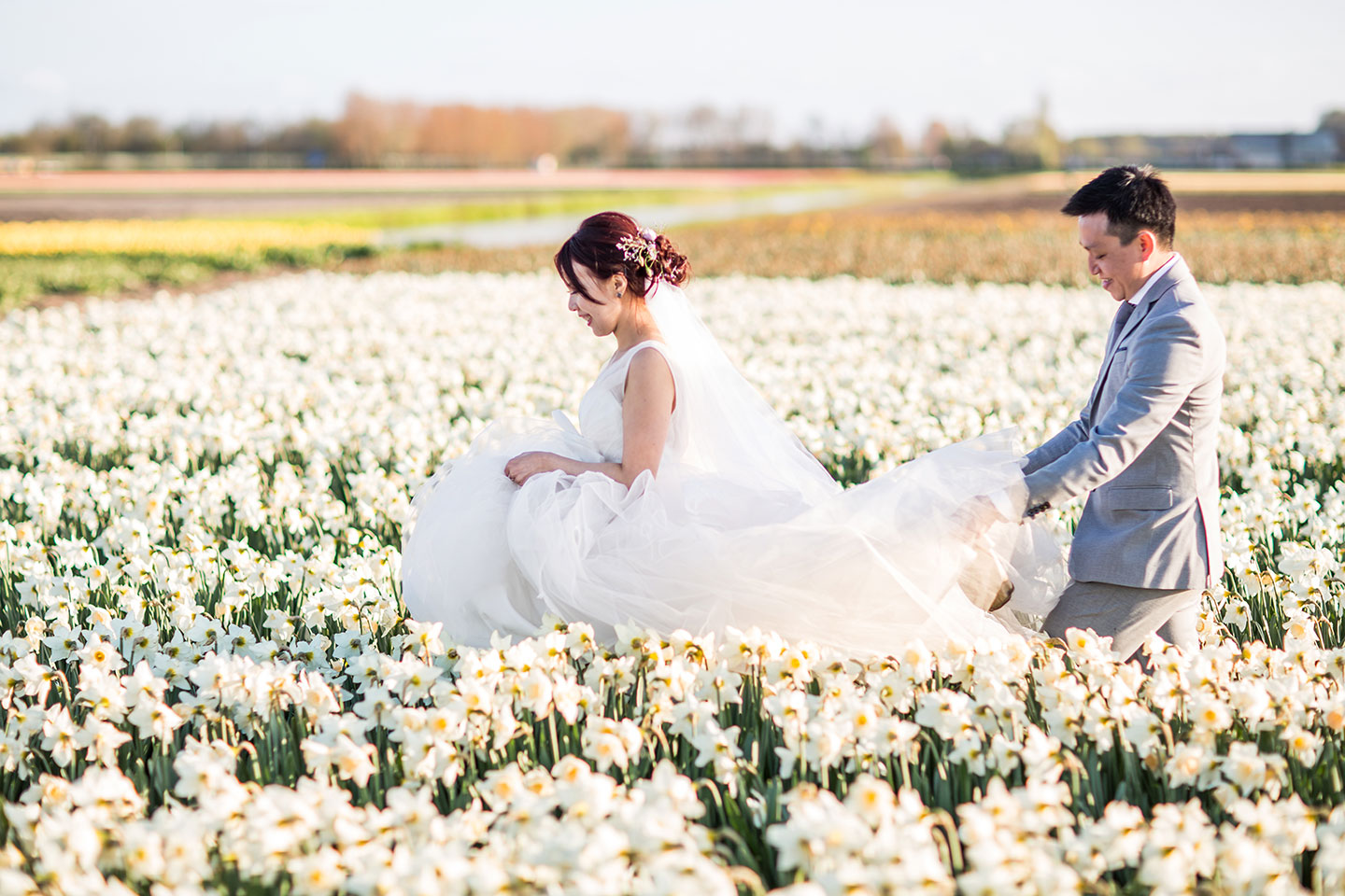 Tulip fields Netherlands pre-wedding