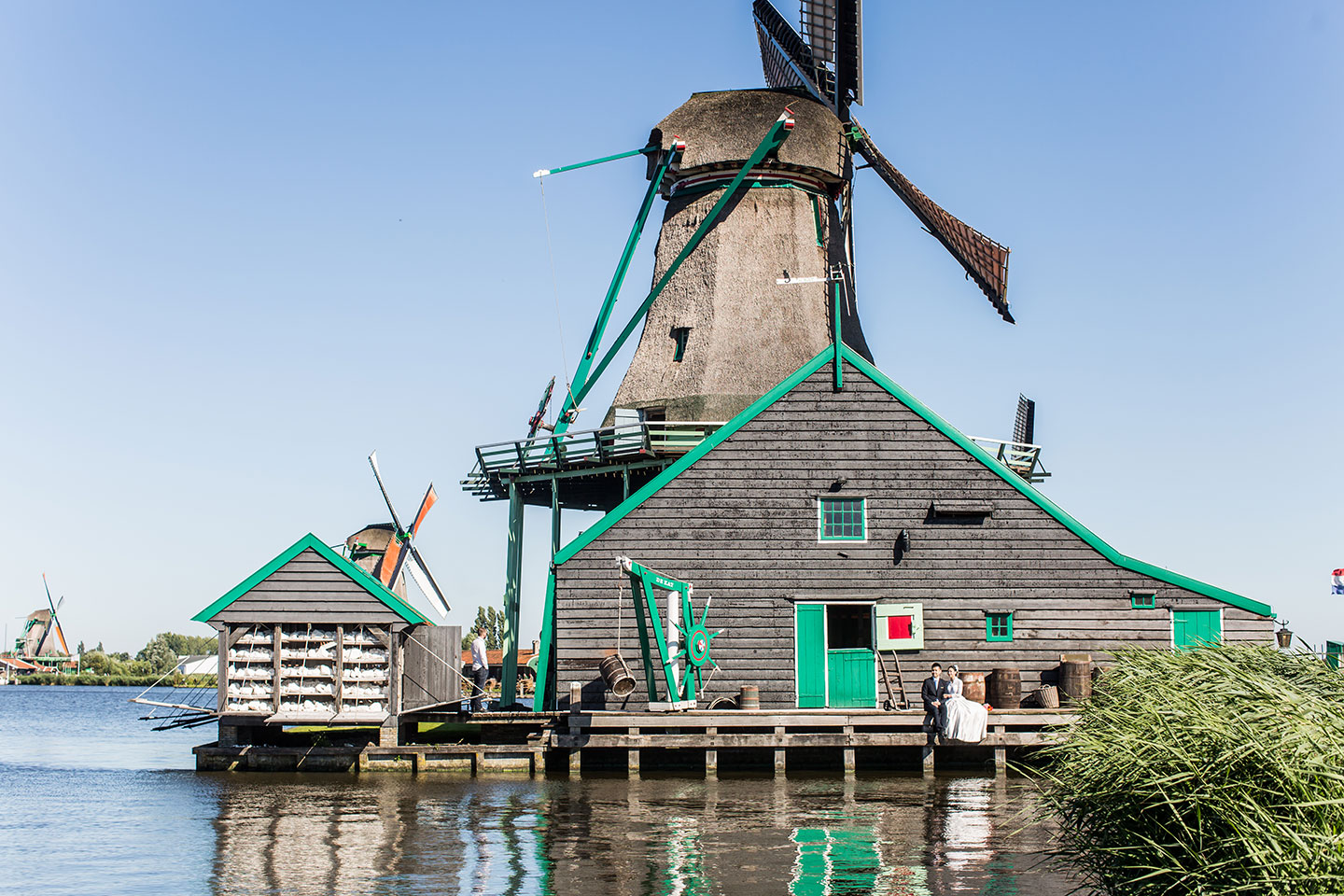 engagement shoot at a windmill in the Netherlands
