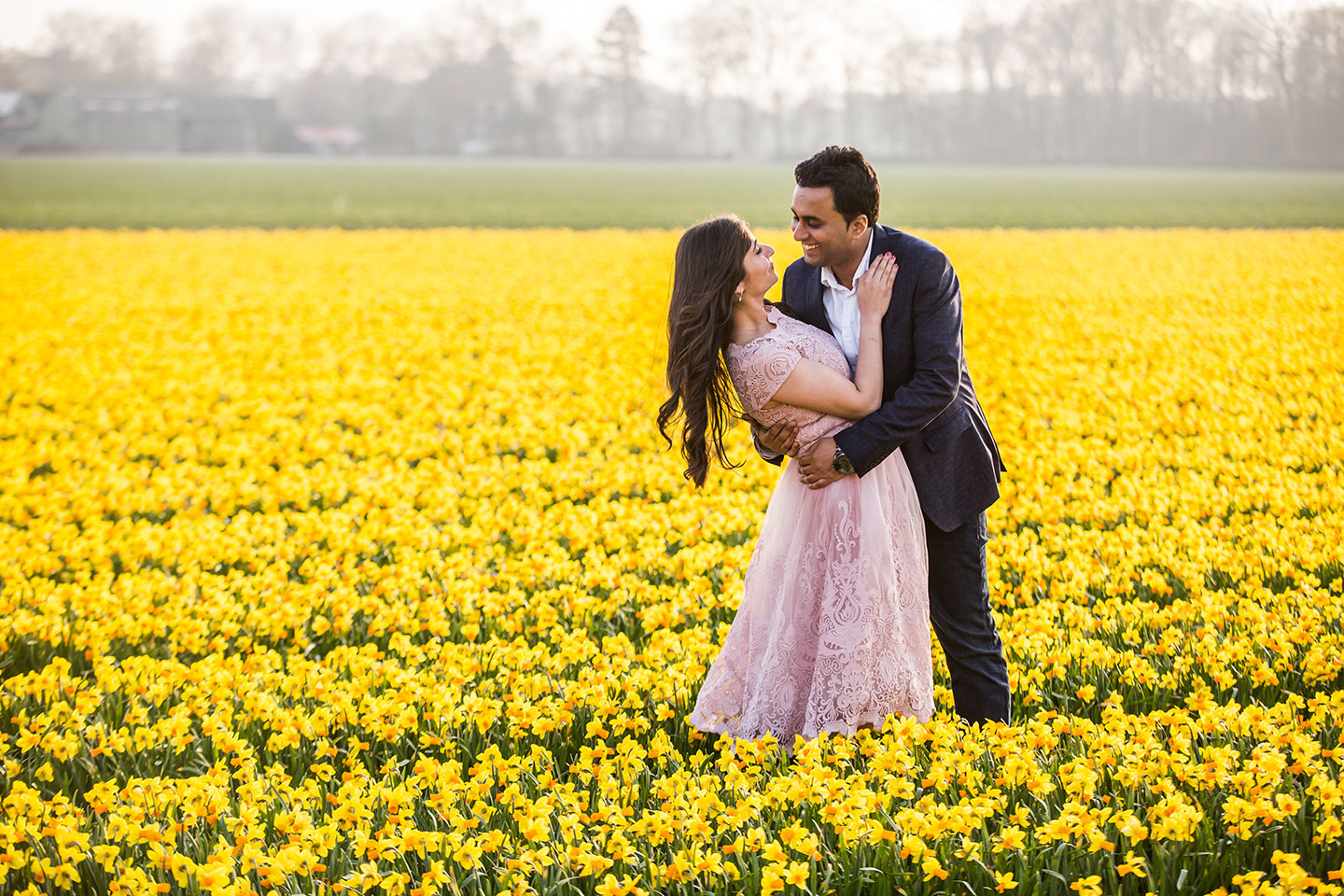 Indian Prewedding Photoshoot Tulip Fields