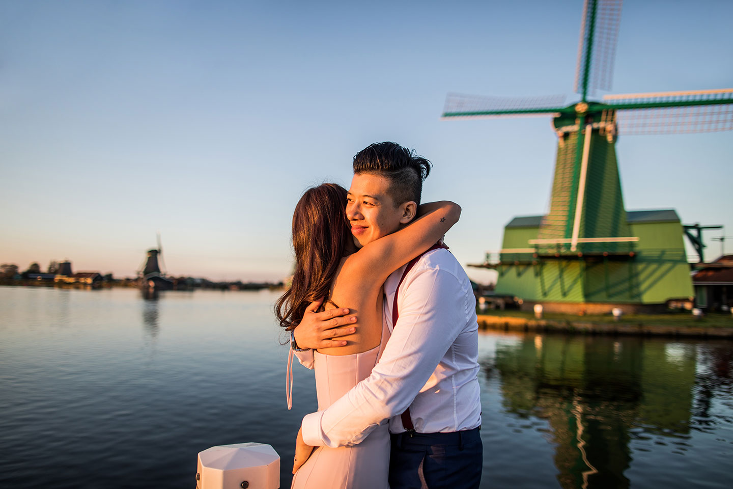 Prewedding at the windmills of Amsterdam, the Netherlands