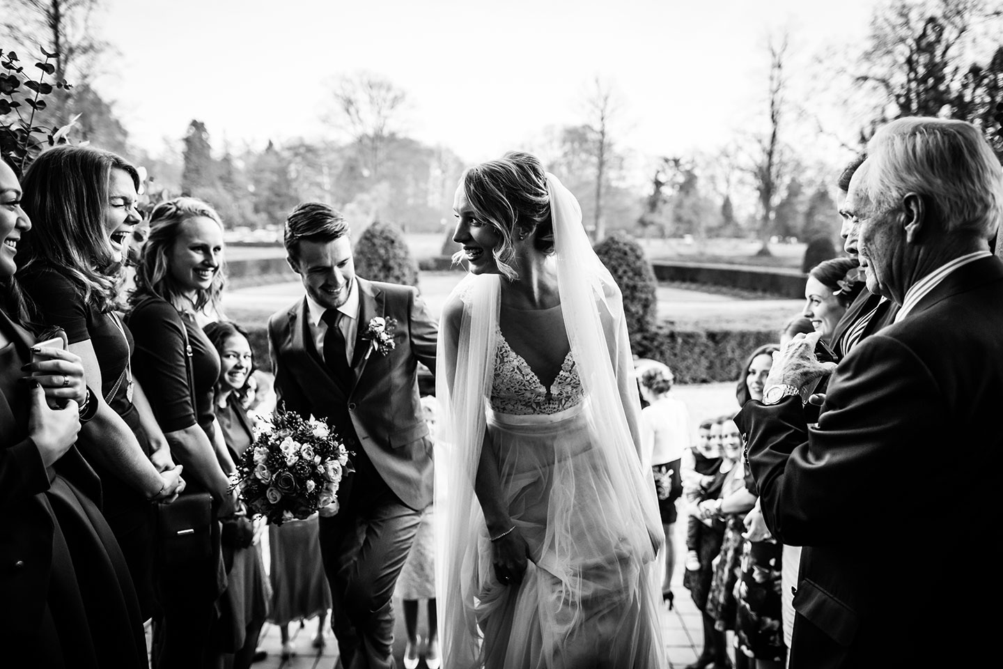 Zwart wit bruidsfotografie