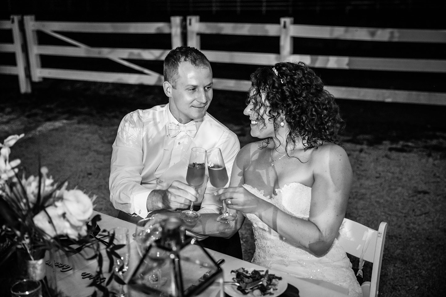 Bridal couple wedding dinner Historic Walton House