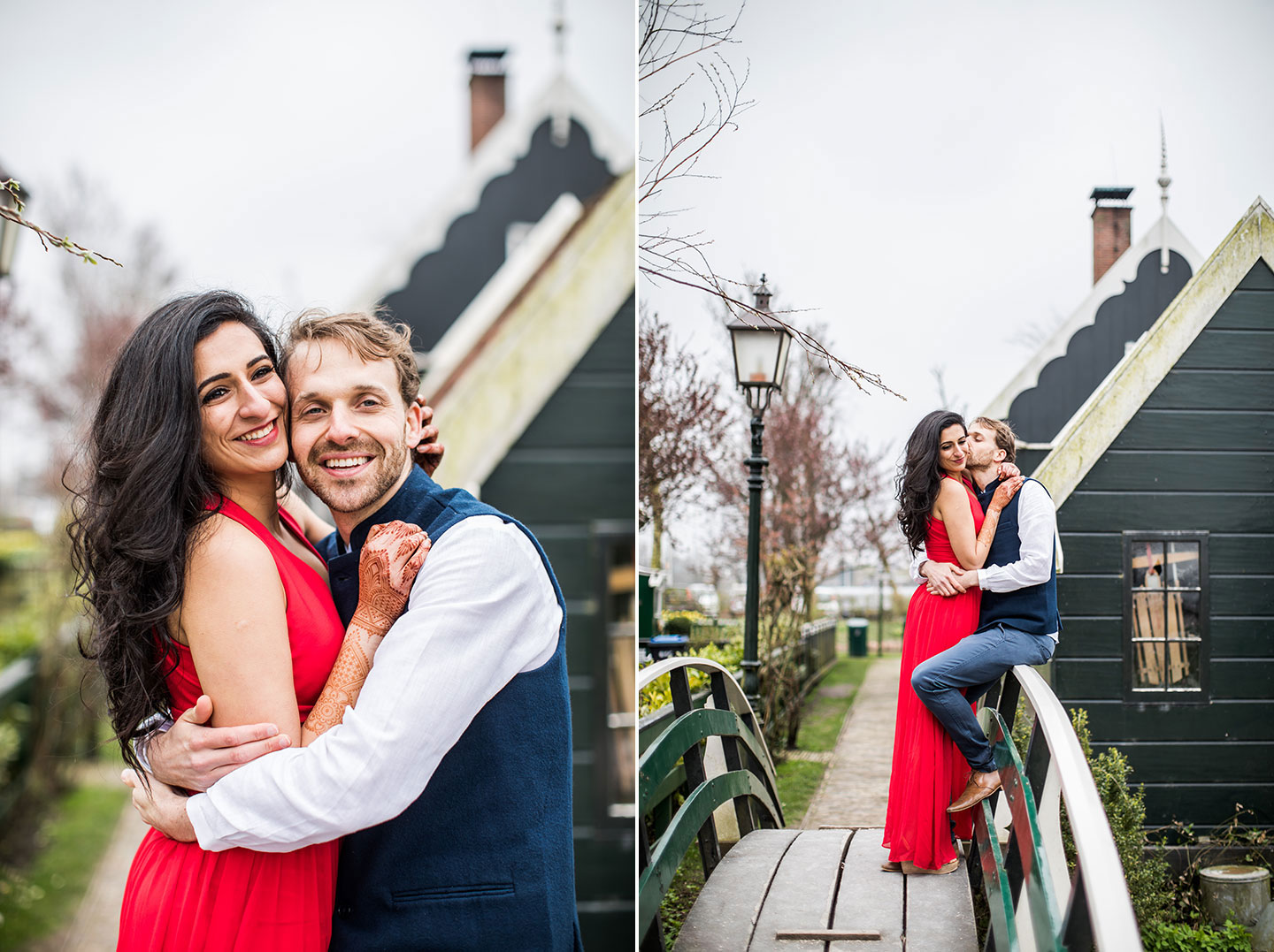 Prewedding windmill village Netherlands